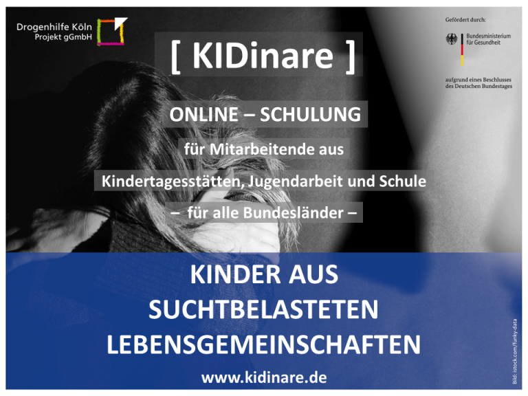 Informationen zur Online-Schulung KIDinare, trauriges Mädchen im Hintergrund